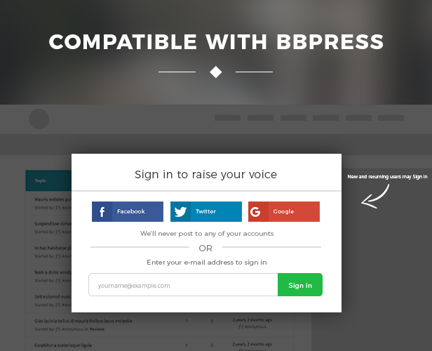 Compatible with bbpress