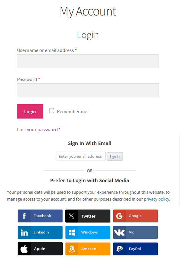 Link Social Accounts to User Accounts